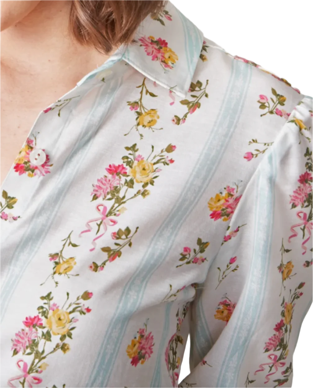 Brigette Eyelet Top Babbie's Store Bouquet Stripe