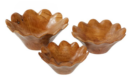Brown Teak Wood Decorative Bowl