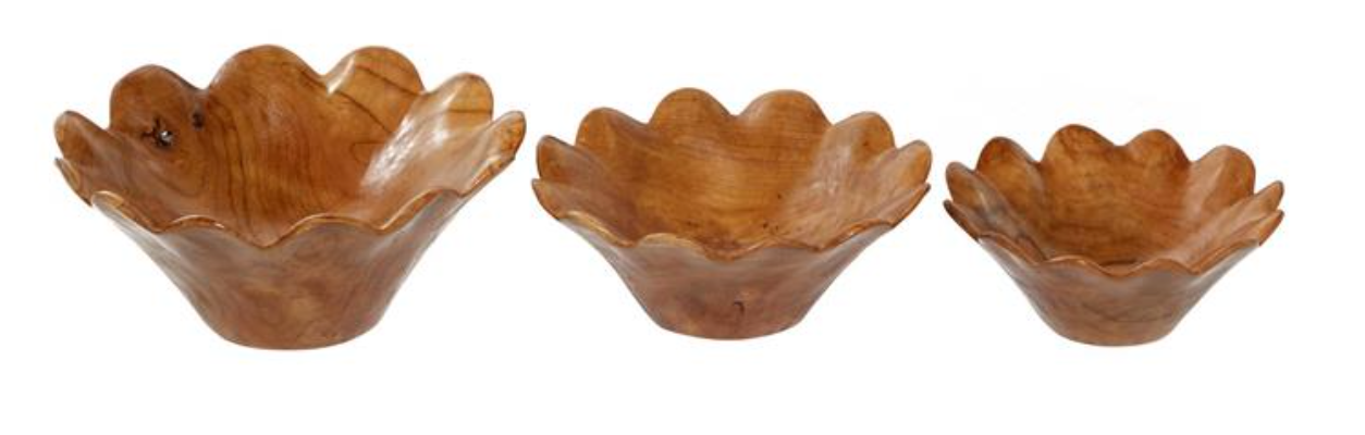 Brown Teak Wood Decorative Bowl