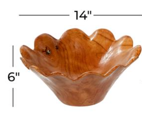 Brown Teak Wood Decorative Bowl