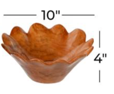 Brown Teak Wood Decorative Bowl