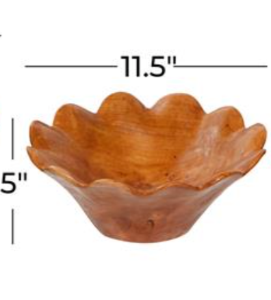 Brown Teak Wood Decorative Bowl