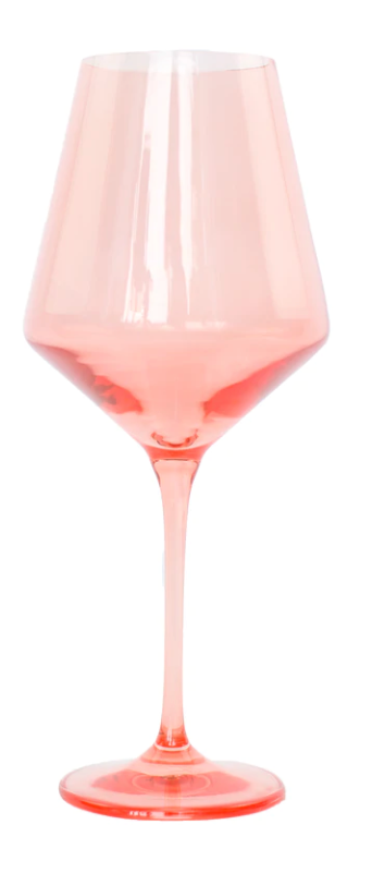 Estelle Coral Peach Pink Wine Stemware