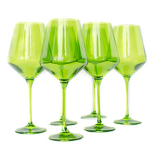 Load image into Gallery viewer, Estelle Forest Green Wine Stemware
