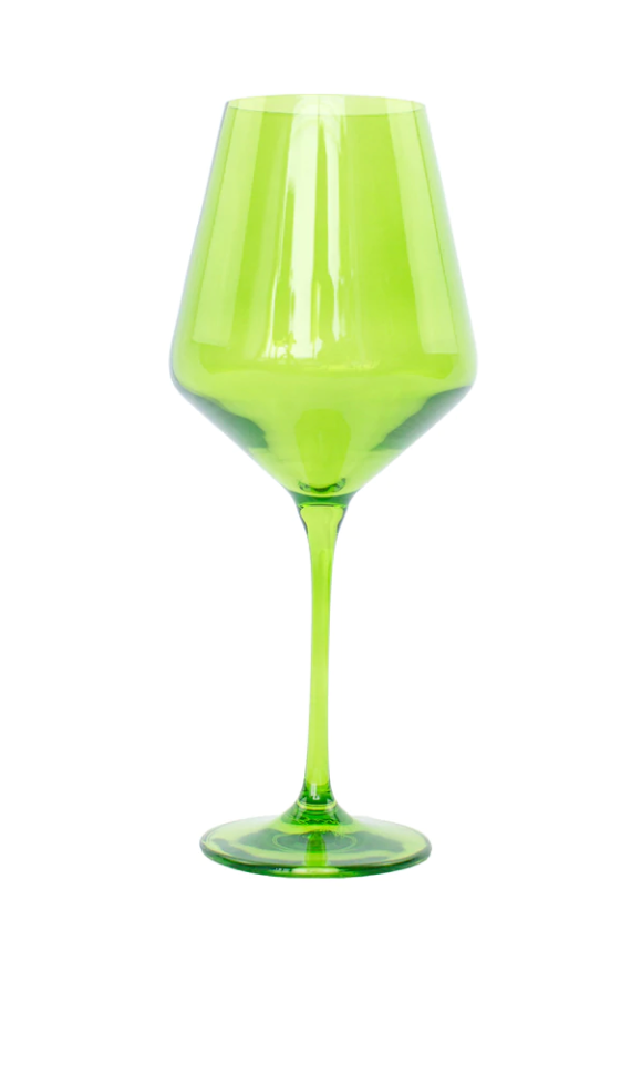 Estelle Forest Green Wine Stemware