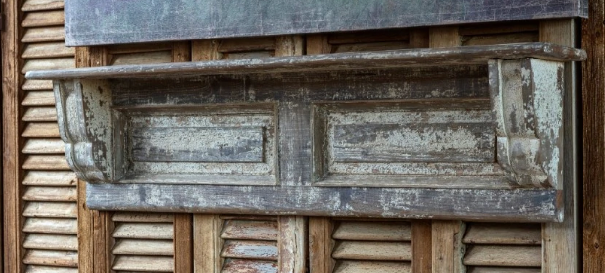 Weathered Wooden Wall Shelf