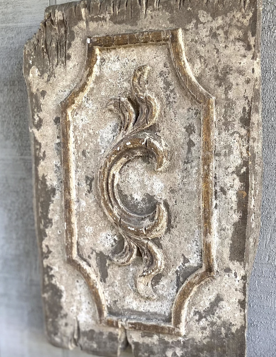 French Scrolled Relic Plaque