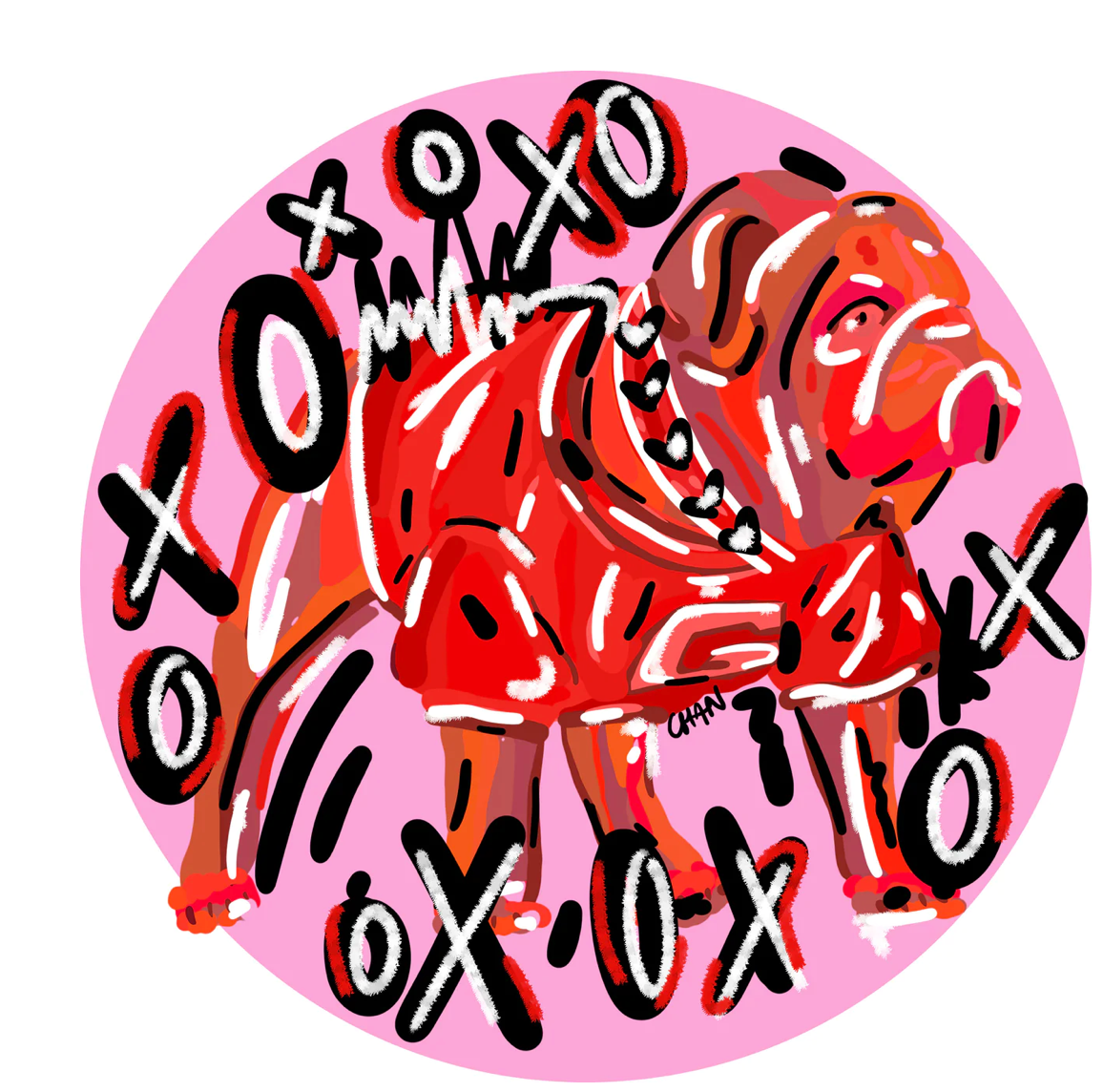 XOXO Bulldawg Button