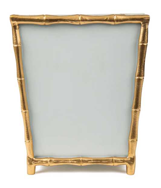 White Gold Accented Square Wastebasket