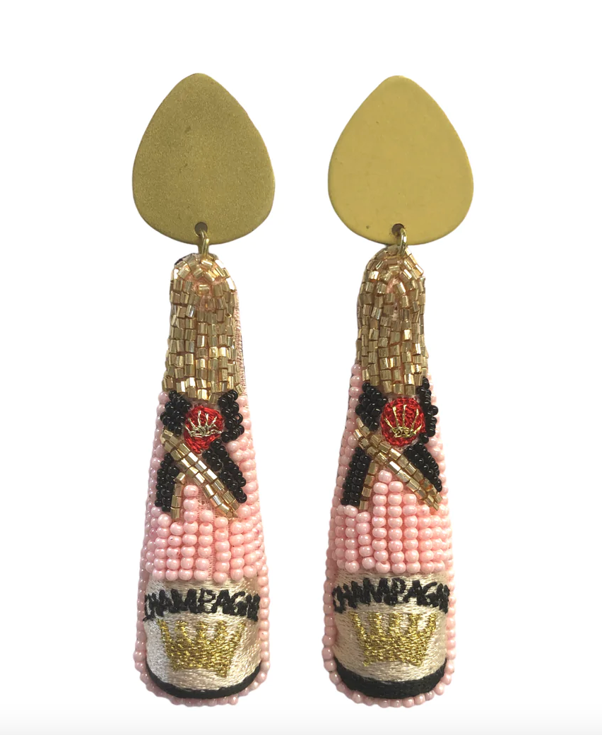 Beaded Champagne Earrings