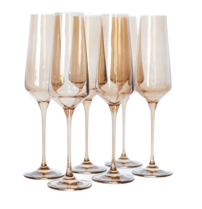 Estelle Amber Smoke Champagne Flute Set of 2