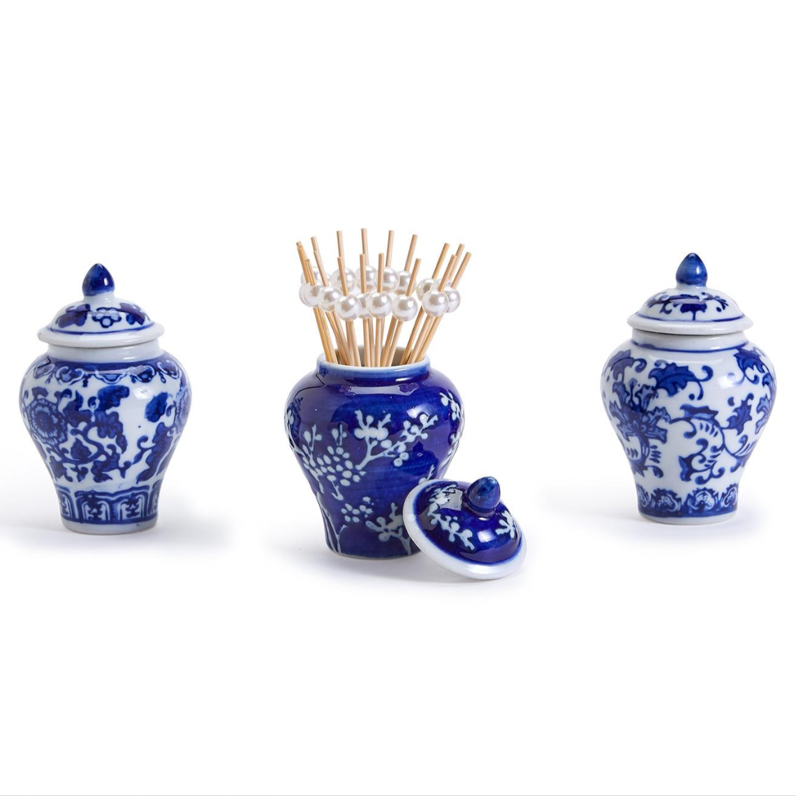 Bamboo and Rose Mini Ginger Jar with 20 Bamboo Picks