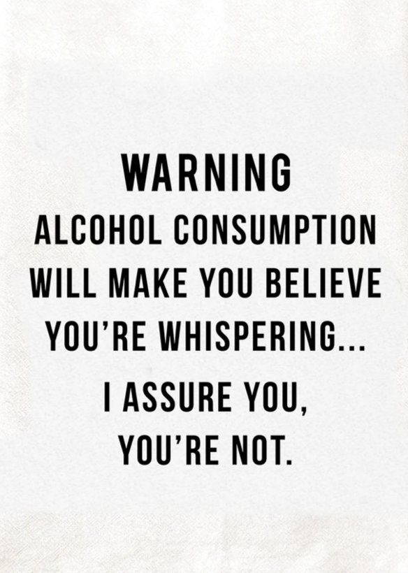 Warning Alcohol Consumption Tea Towel