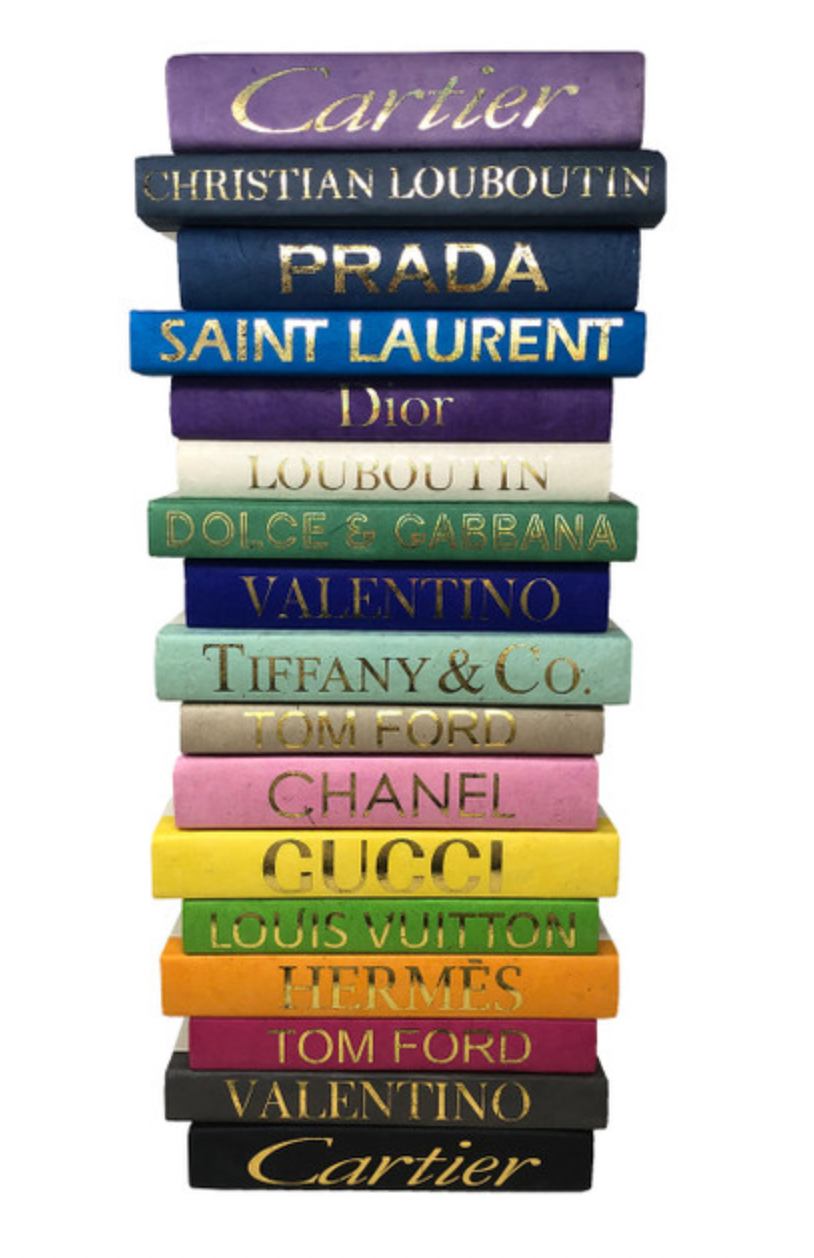 Decorative Books: Gold Lettering on Colorful Spine