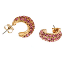 Load image into Gallery viewer, Rhinestone Huggie Earrings
