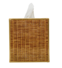 Load image into Gallery viewer, Rattan Enameled Tissue Box Cover
