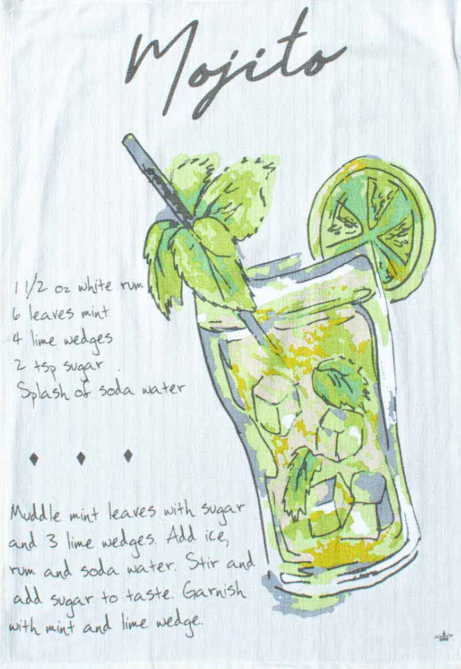 Cocktail Recipe Bar Towel