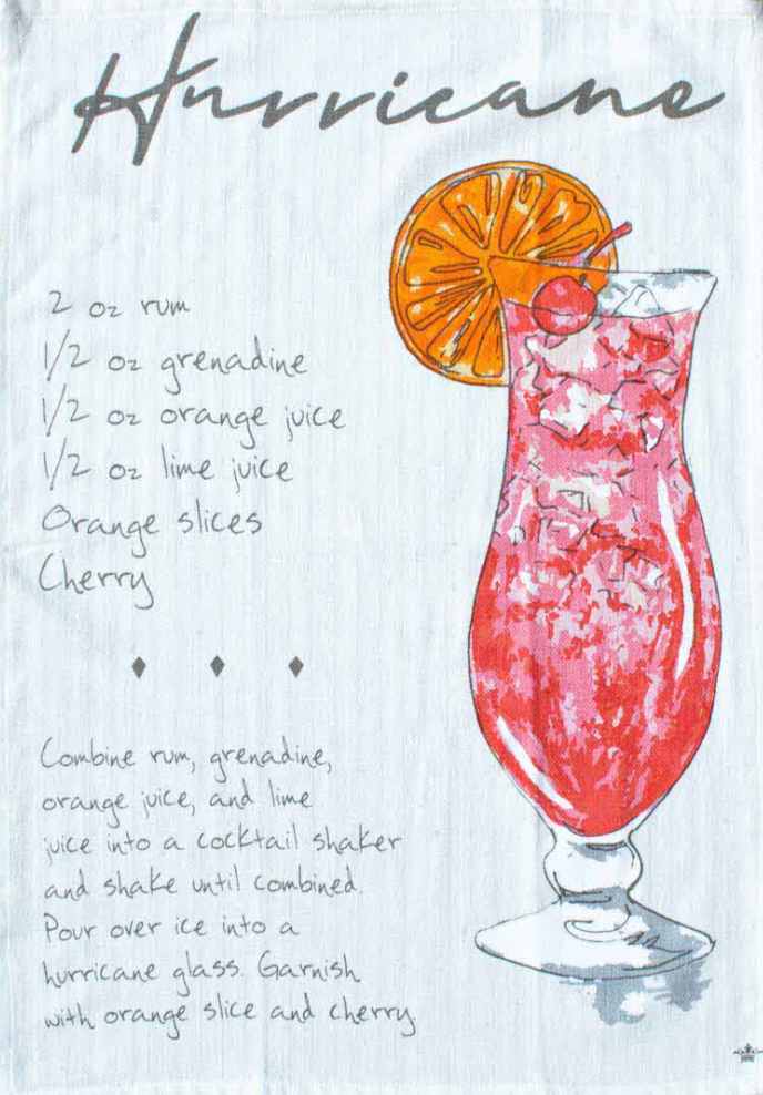 Cocktail Recipe Bar Towel