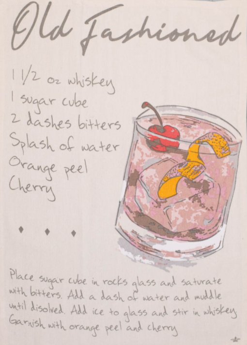 Cocktail Recipe Bar Towel