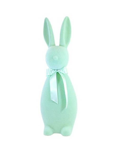 Flocked Medium Button Nose Bunny
