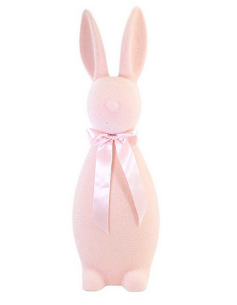 Flocked Medium Button Nose Bunny