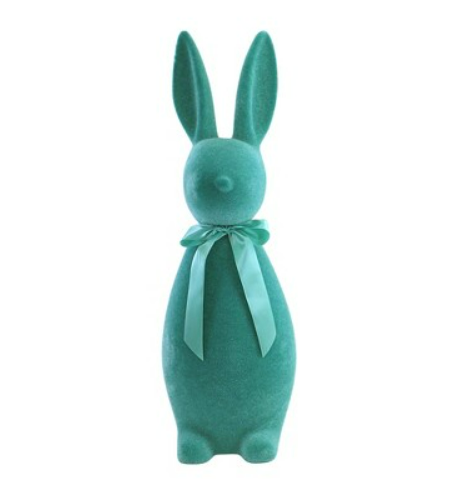 Flocked Medium Button Nose Bunny
