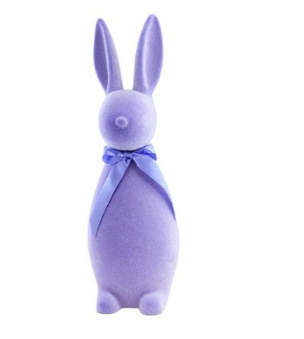 Flocked Medium Button Nose Bunny