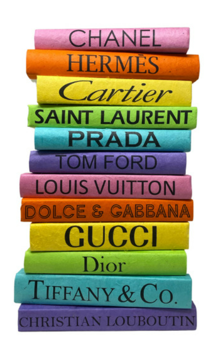 Decorative Books: Black Lettering on Colorful Spine