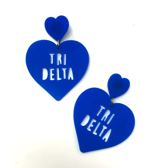 Sorority Heart Shaped Earrings