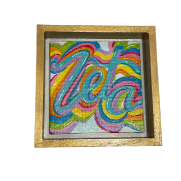 Sorority Retro Canvas with Gold Floating Frame
