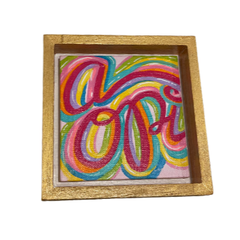 Sorority Retro Canvas with Gold Floating Frame