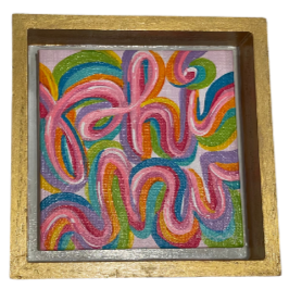 Sorority Retro Canvas with Gold Floating Frame