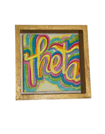 Sorority Retro Canvas with Gold Floating Frame