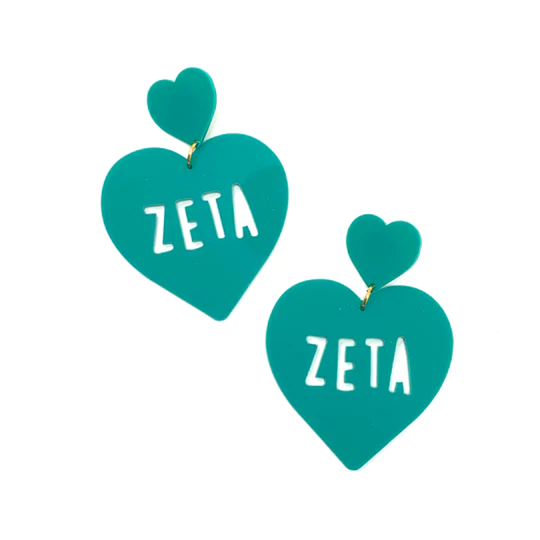 Sorority Heart Shaped Earrings