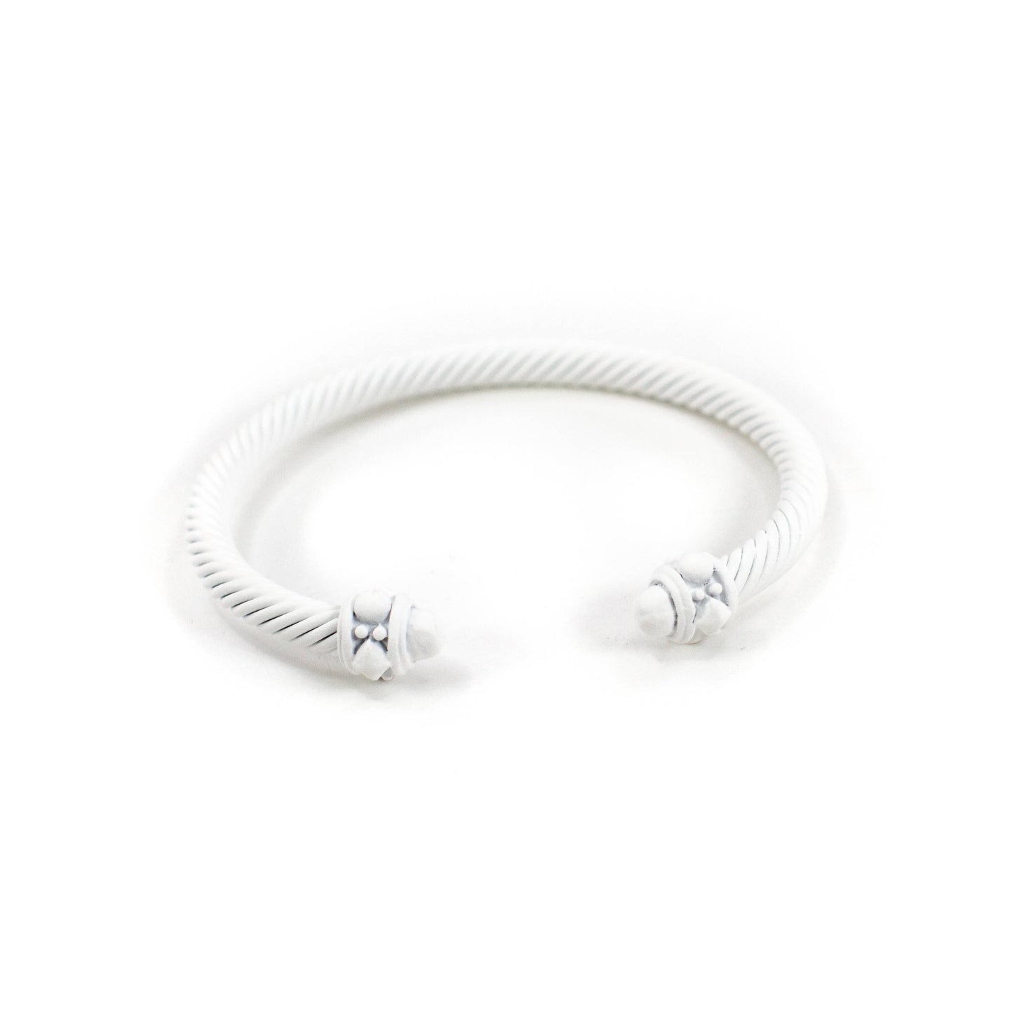 Matte White Cable Cuff Bracelet