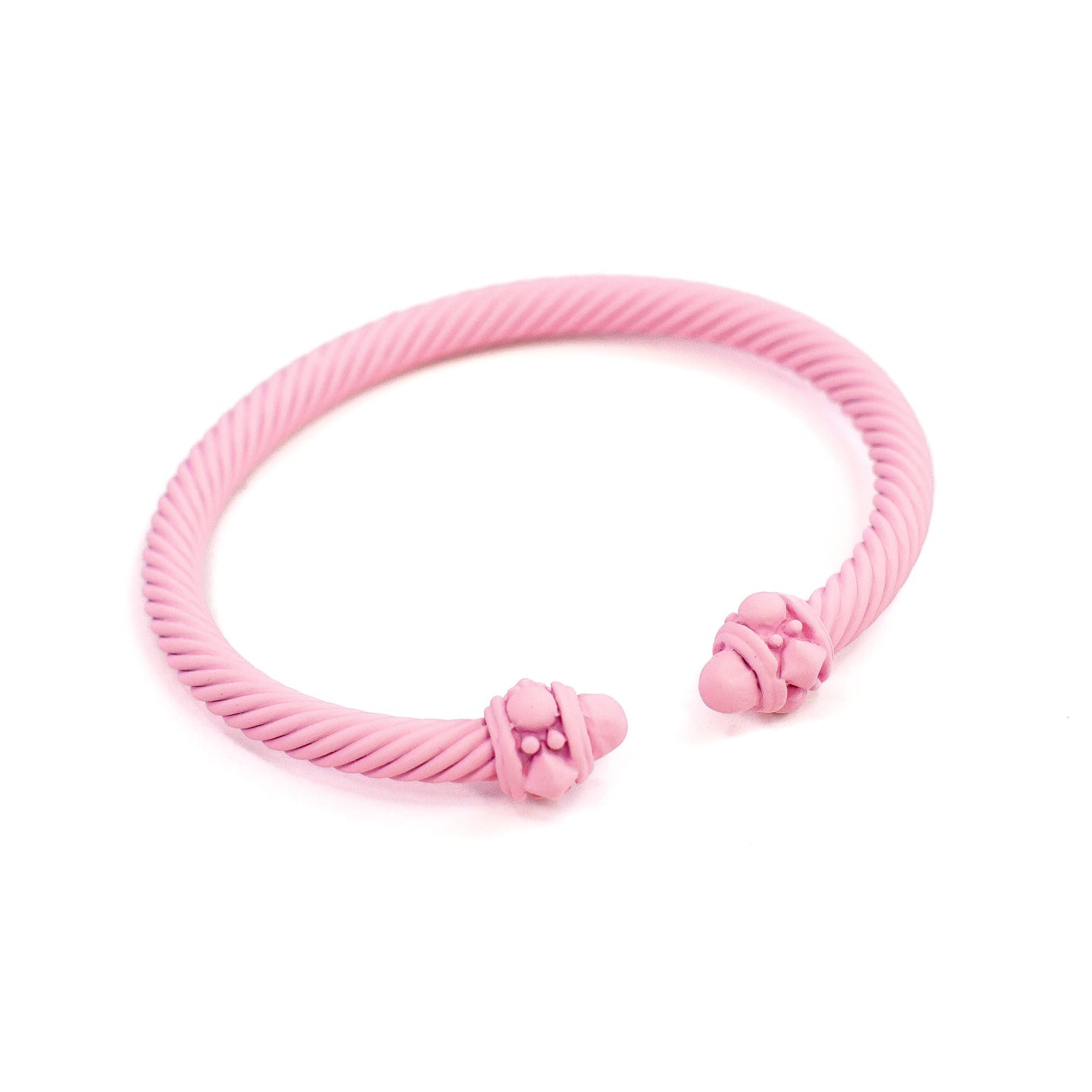 Matte Light Pink Cable Cuff Bracelet