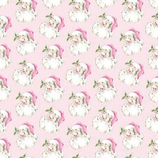 Pink Santa Pattern Wrapping Paper