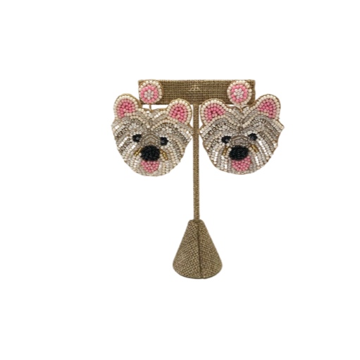 Frenchie Beaded Earrings