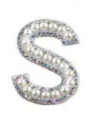 Letter Patches: Pearl & Rhinestone