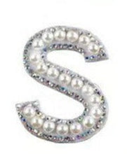 Load image into Gallery viewer, Letter Patches: Pearl &amp; Rhinestone
