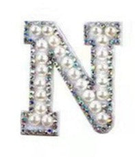 Letter Patches: Pearl & Rhinestone