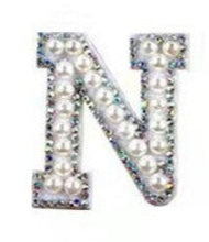 Load image into Gallery viewer, Letter Patches: Pearl &amp; Rhinestone
