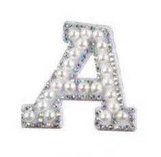 Letter Patches: Pearl & Rhinestone