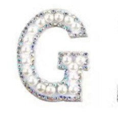 Letter Patches: Pearl & Rhinestone
