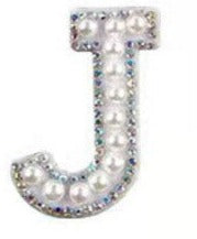 Load image into Gallery viewer, Letter Patches: Pearl &amp; Rhinestone
