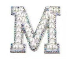 Letter Patches: Pearl & Rhinestone