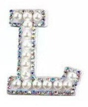 Load image into Gallery viewer, Letter Patches: Pearl &amp; Rhinestone
