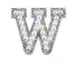 Letter Patches: Pearl & Rhinestone