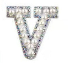 Load image into Gallery viewer, Letter Patches: Pearl &amp; Rhinestone
