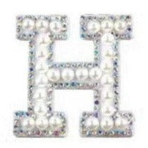 Load image into Gallery viewer, Letter Patches: Pearl &amp; Rhinestone
